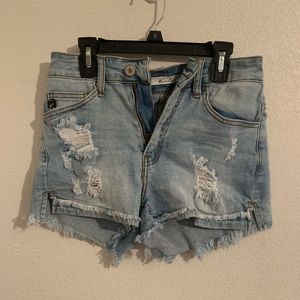 DISTRESSED DENIM SHORTS